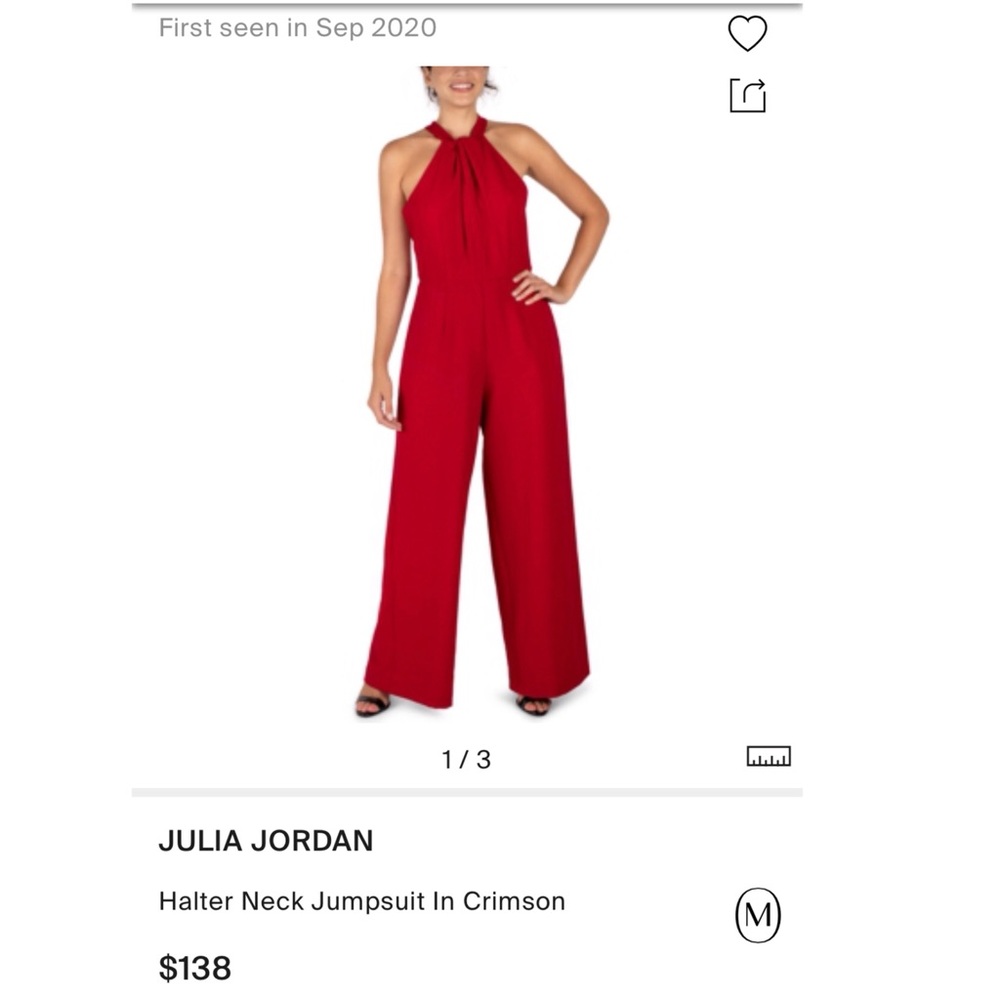Julia Jordan Gorgeous Red Jumpsuit Needs Cleaned